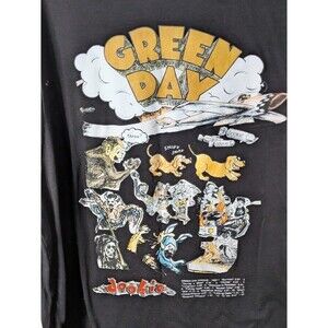 Green Day Dookie Album Cover T-Shirt 3XL Black Punk Rock Band Graphic Tee 3XG